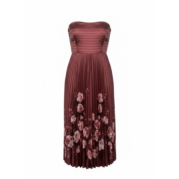 Abercrombie & Fitch Dresses & Skirts - Abercrombie & Fitch Giselle Strapless Satin Maxi Dress | Size L | Rose Floral NW